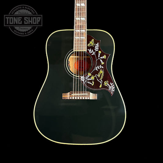 Front of body of Gibson Custom Shop M2M Hummingbird Original Ebony Gold HW.