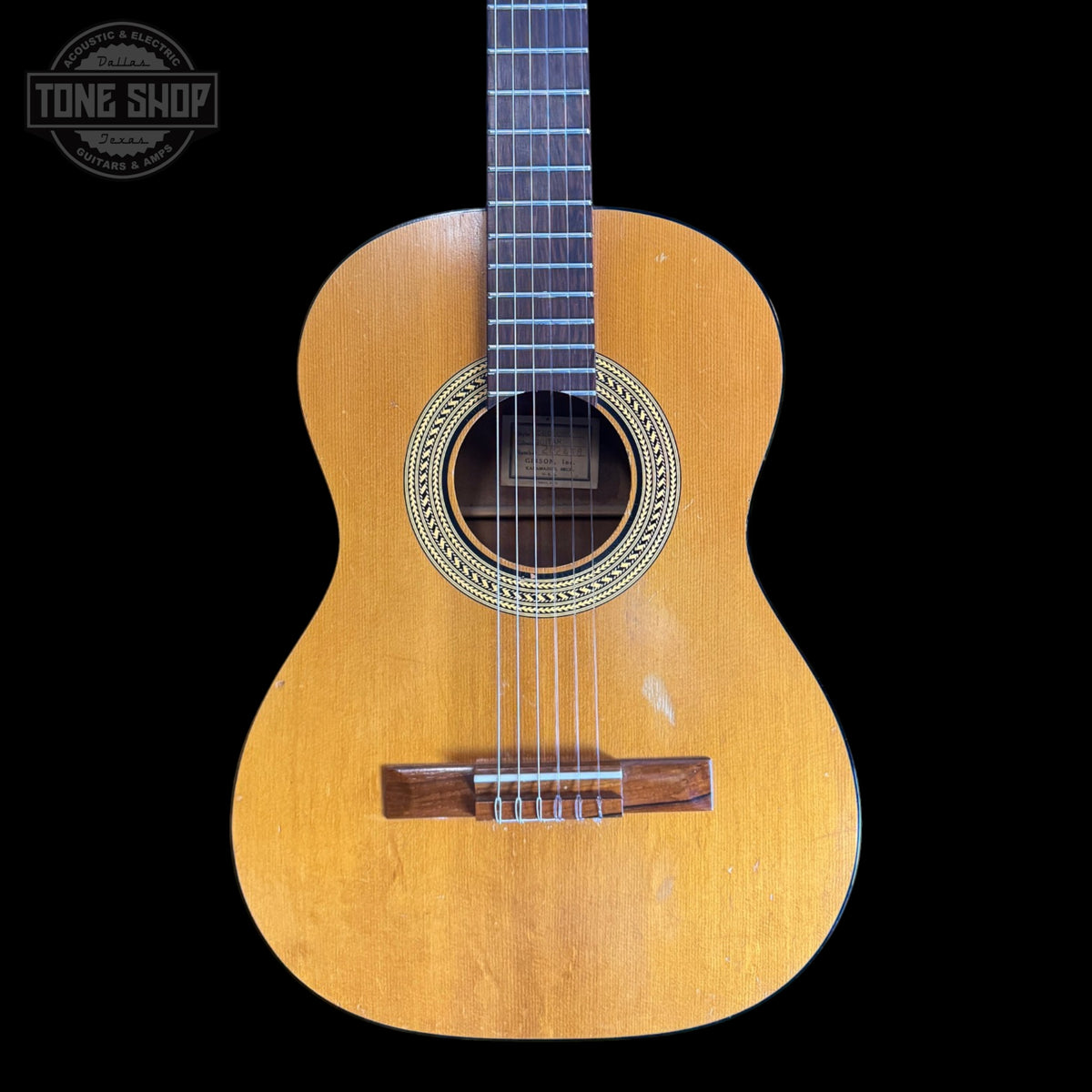 Front of Vintage 1964 Gibson C-O Nylon String Natural.