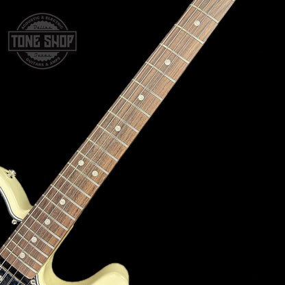 Fretboard of Used Fender American Vintage II '77 Telecaster Custom Olympic White.