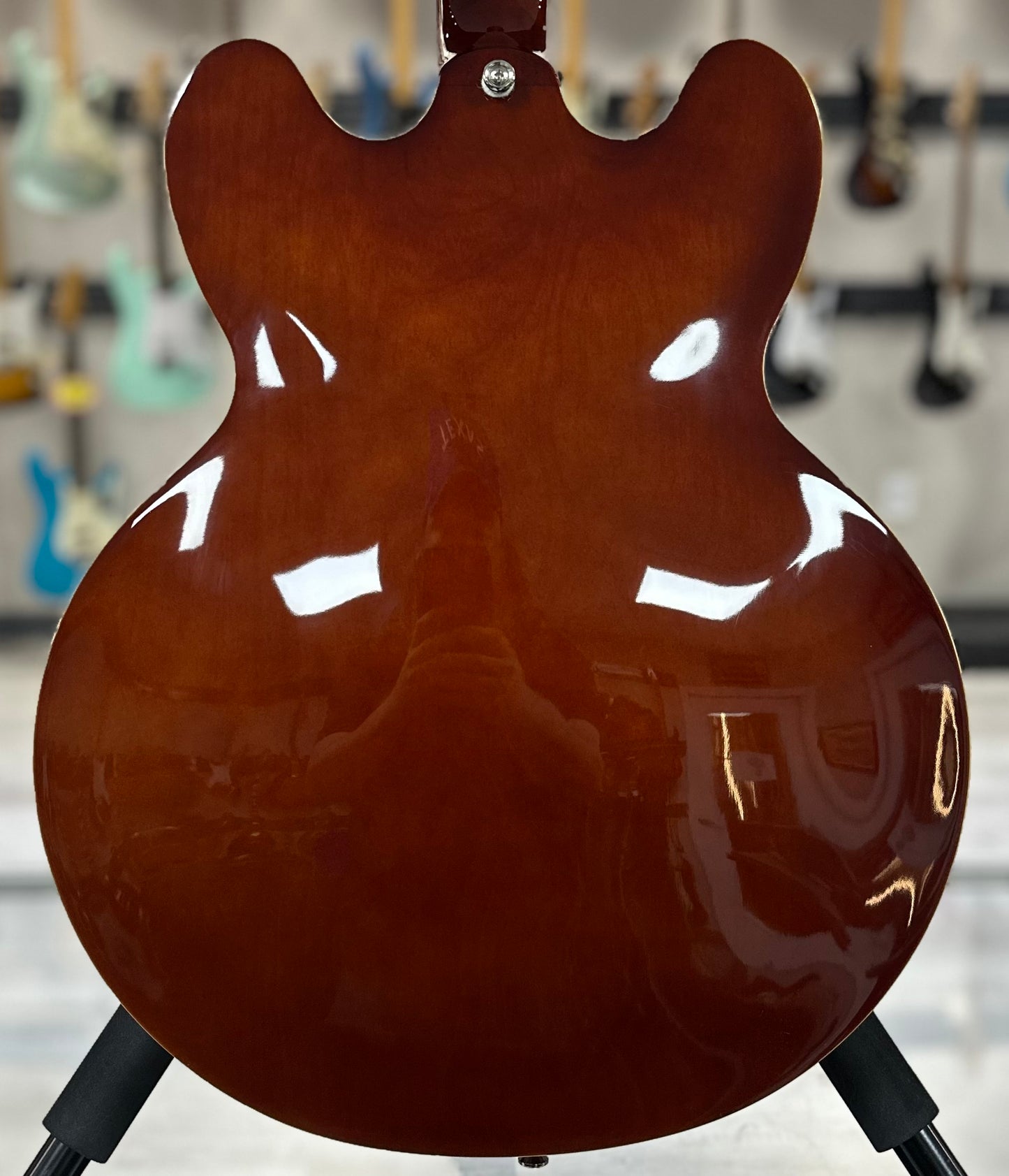 Back of Used Epiphone Inspired By Gibson ES335 Iced Tea Burst TSS4003
