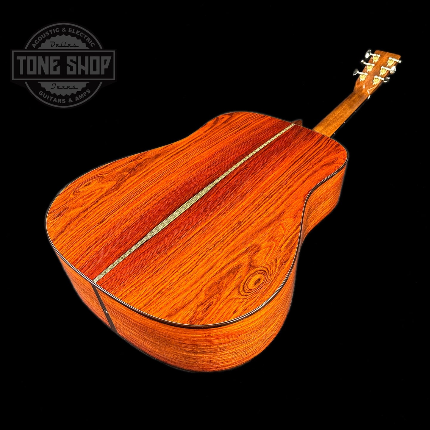 Back angle of Martin Custom Shop Dread Adirondack/Cocobolo.