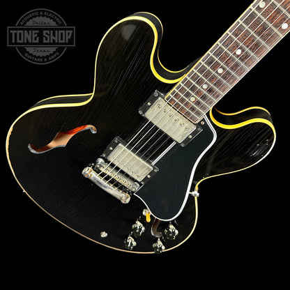 Front angle of Used Gibson Custom Shop 1959 Reissue ES-335 Ebony.