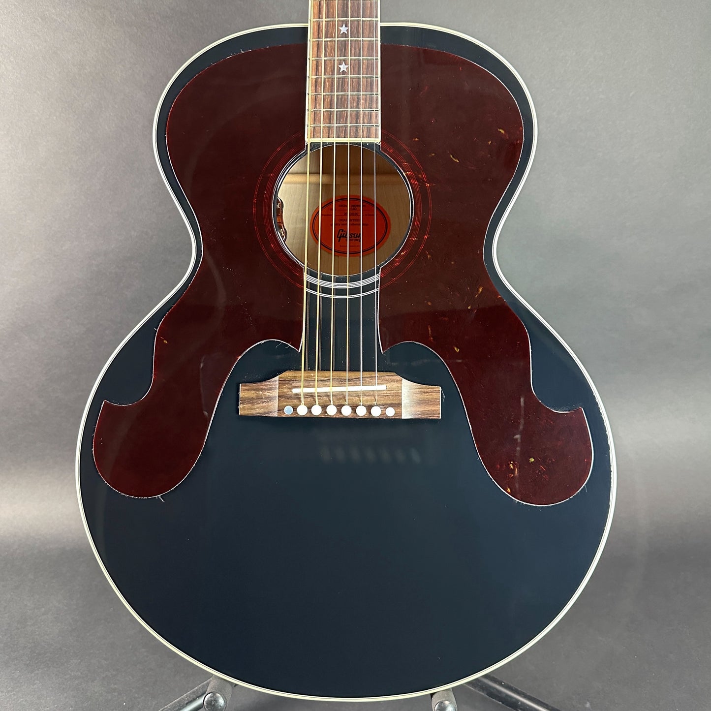 Front of Used 2024 Gibson Everly Brothers J-180 Ebony.