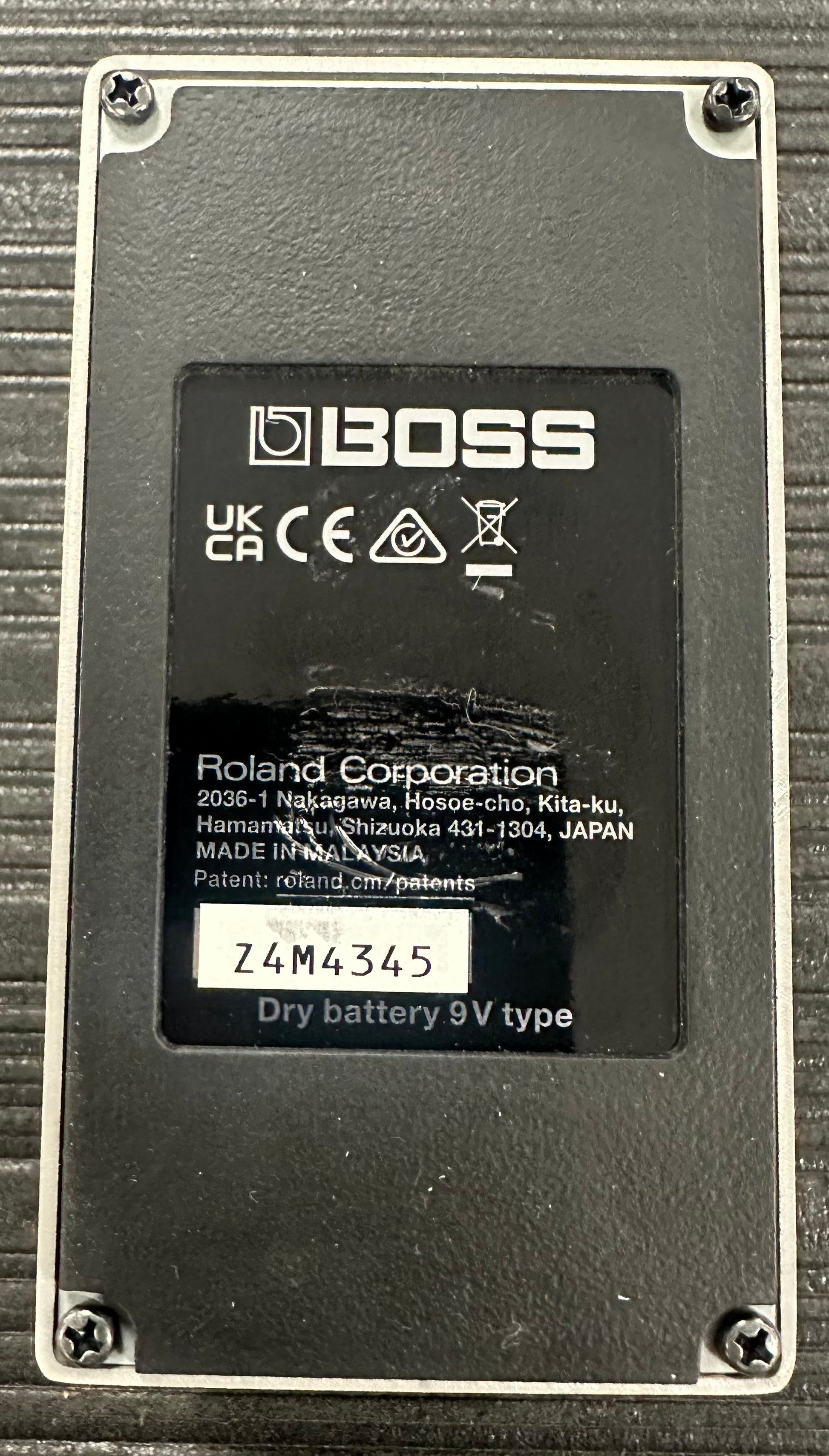 Bottom of Used Boss NS-2 Noise Suppressor TSS4033