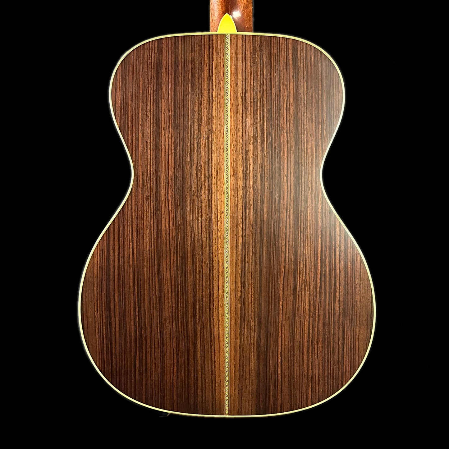 Back of body of Used Martin Custom Shop 000-28 Authentic 1937 Stage 1 Aging Ambertone Burst.