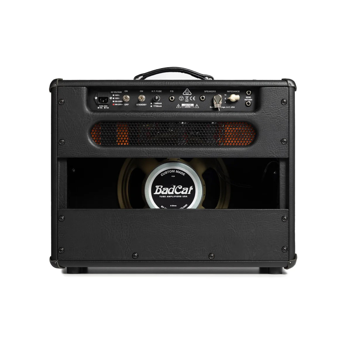Back of Bad Cat Cub V 40 Handwired EL34 40w 1x12 Tube Combo.