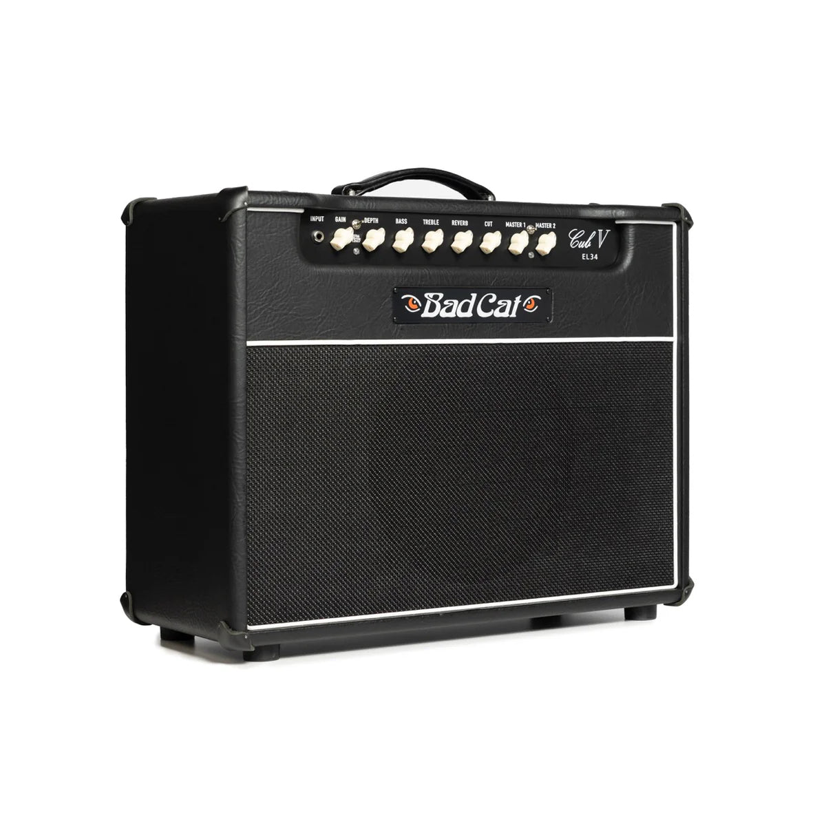 Front left angle of Bad Cat Cub V 40 Handwired EL34 40w 1x12 Tube Combo.