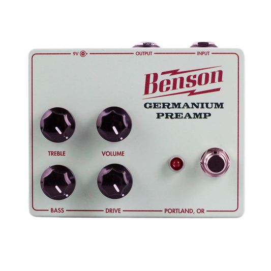 Top down of Benson Amps Germanium Preamp Pedal.