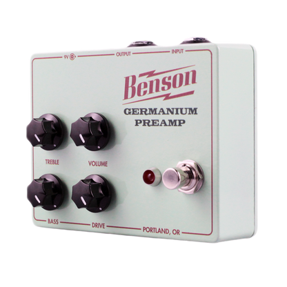 Front right side of Benson Amps Germanium Preamp Pedal.