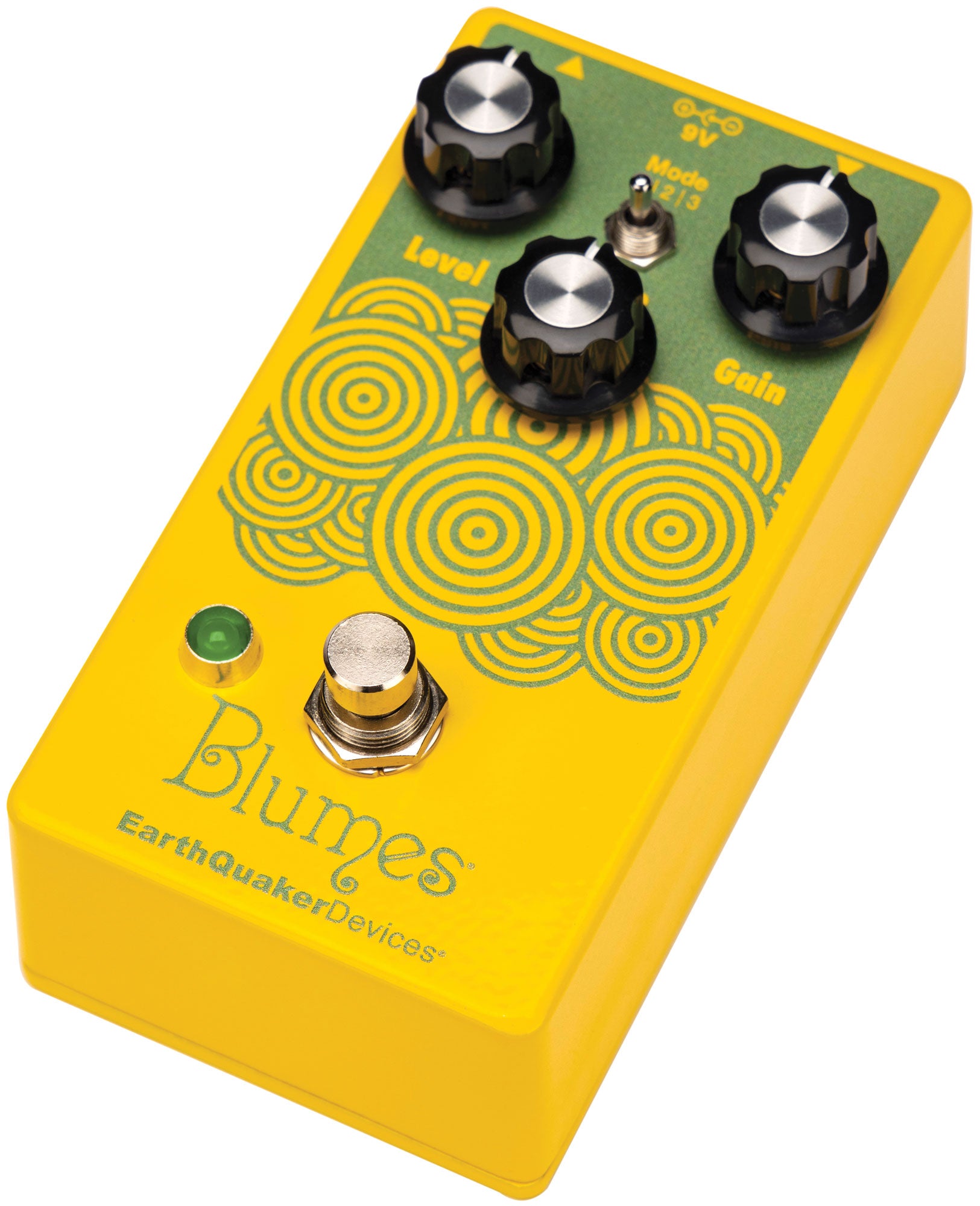Front right angle of Earthquaker Devices Blumes Low Signal Shredder.
