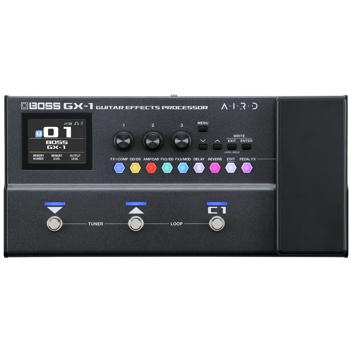 Top down of Boss GX-1 Guitar Effects Processor.