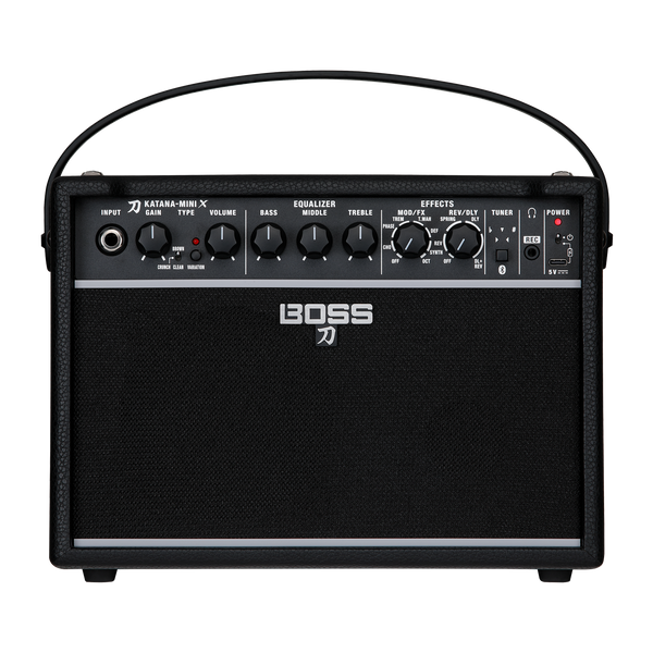 Front of Boss Katana Mini X 10W Guitar Amplifier.