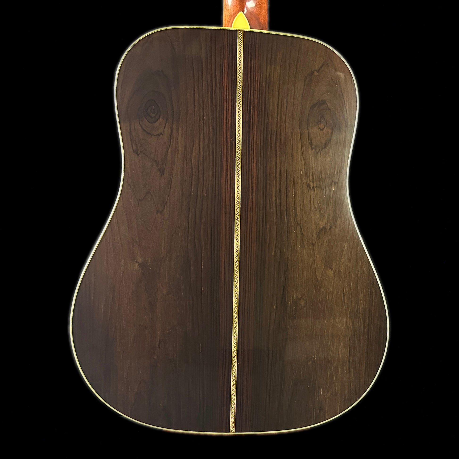 Back of body of Martin Custom Shop '37 D-28 Authentic Brazilian Rosewood Stage 1 Aging.