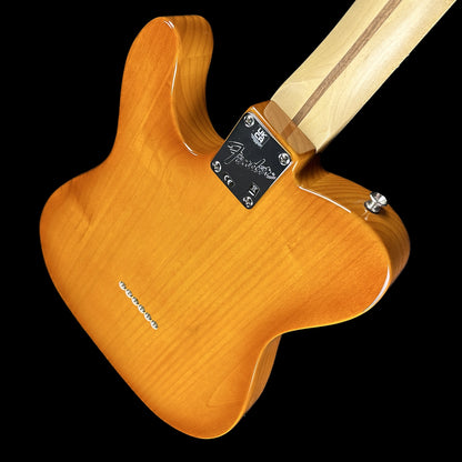 Back angle of Used Fender American Performer Telecaster Honeyburst.