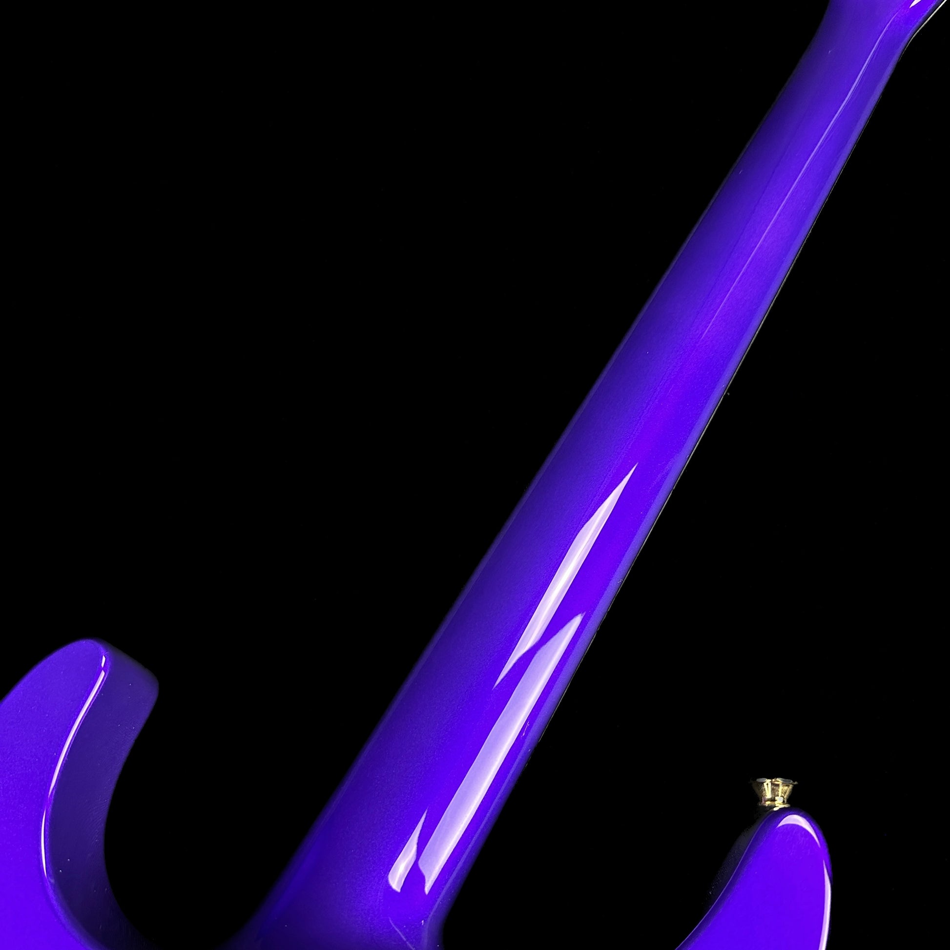 Back of neck of Jackson Custom Shop SL 2H Floyd Rose Purple Metallic.