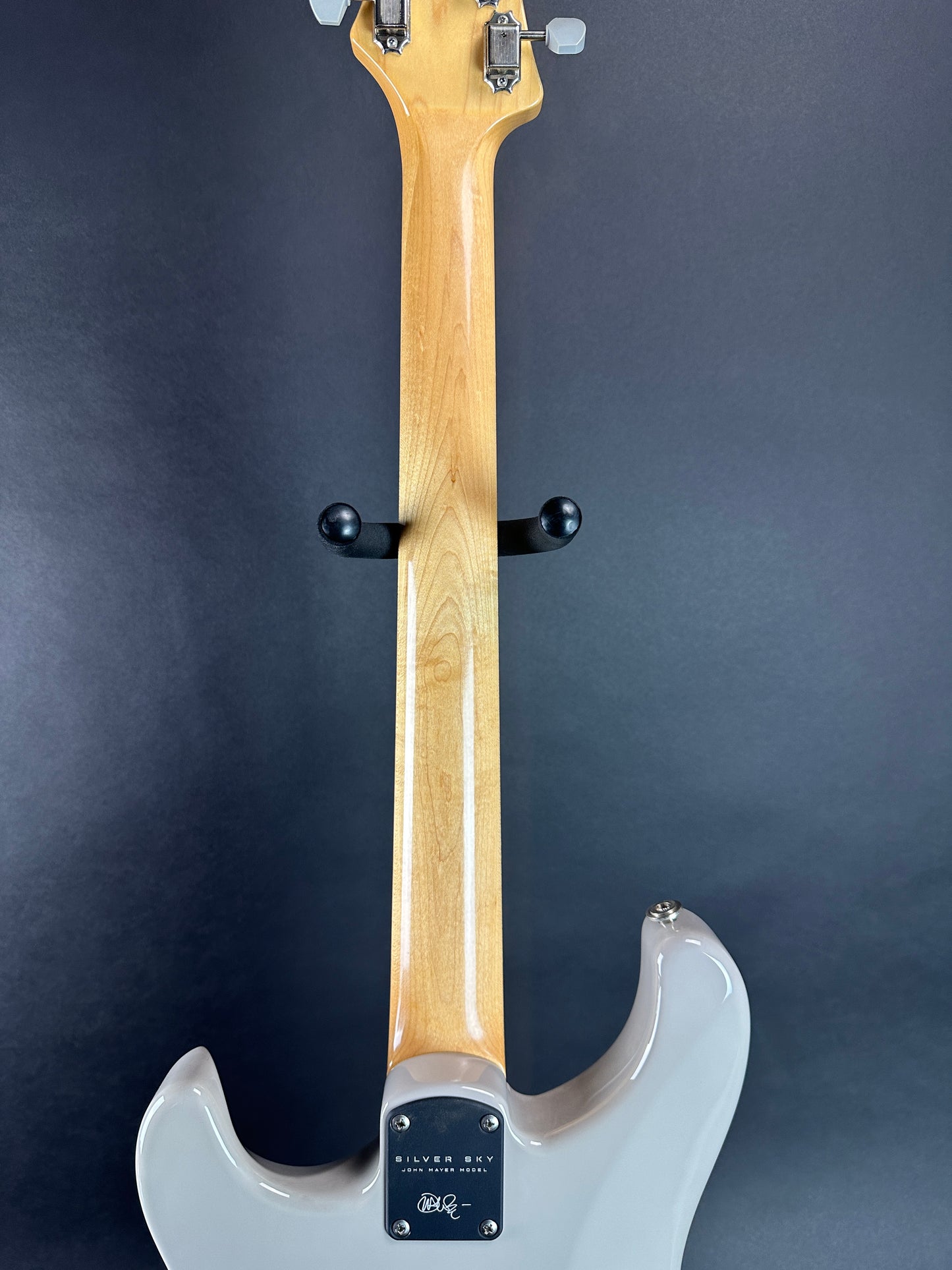 Back of neck of Used 2019 PRS Silver Sky Grey.
