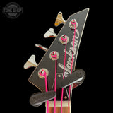 Headstock of Used 2021 Jackson X Series CBXDX IV Bass Rocket Red TSS7563.