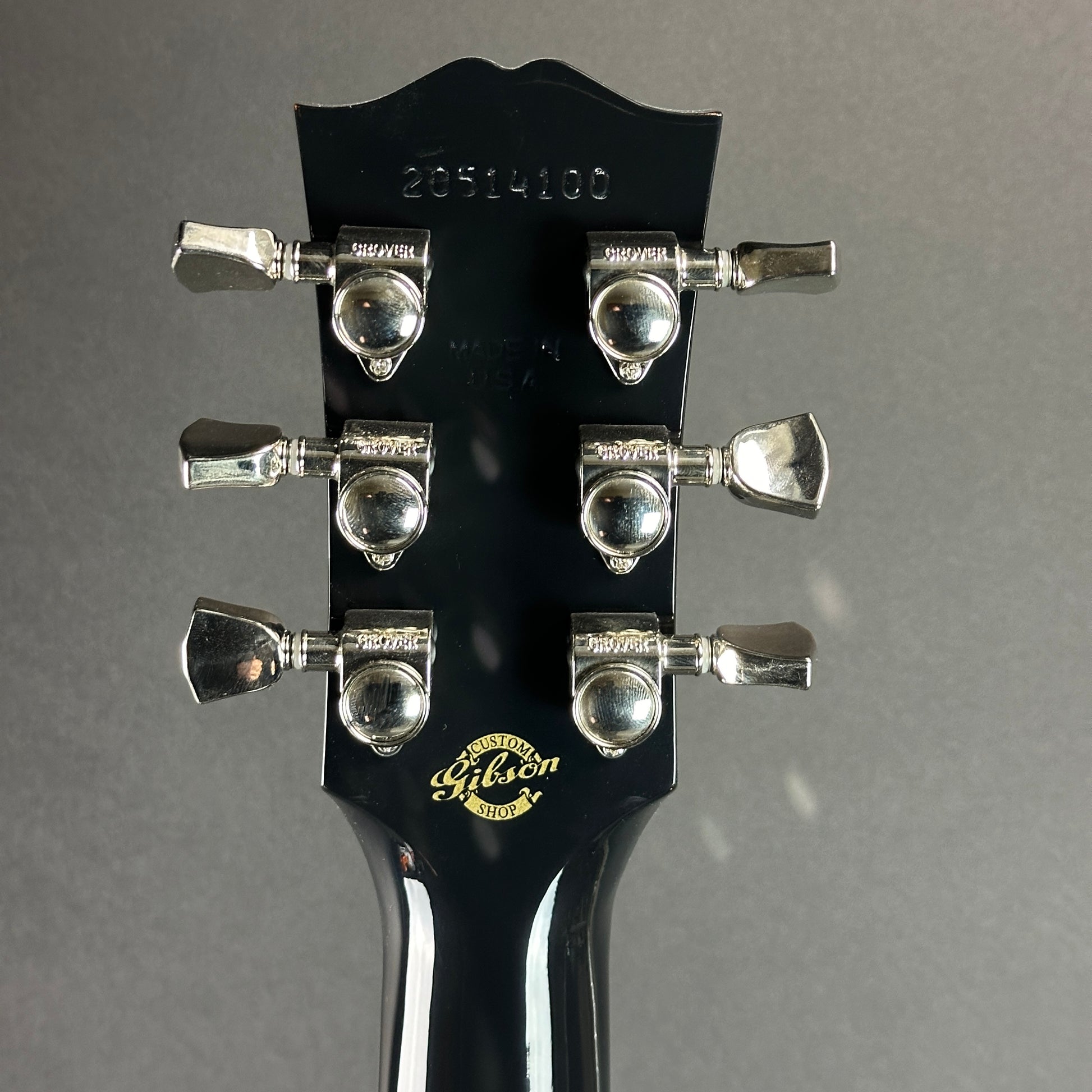 Back of headstock of Used 2024 Gibson Everly Brothers J-180 Ebony.