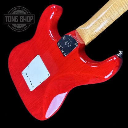 Back angle of Fender Custom Shop American Custom Stratocaster RW Crimson Transparent NOS.