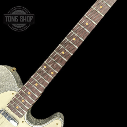 Fretboard of Fender Custom Shop Limited Edition '60 Tele Journeyman Relic Aged Silver Sparkle.