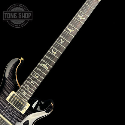 Fretboard of PRS DGT David Grissom Trem 10 Top Purple Mist Birds.