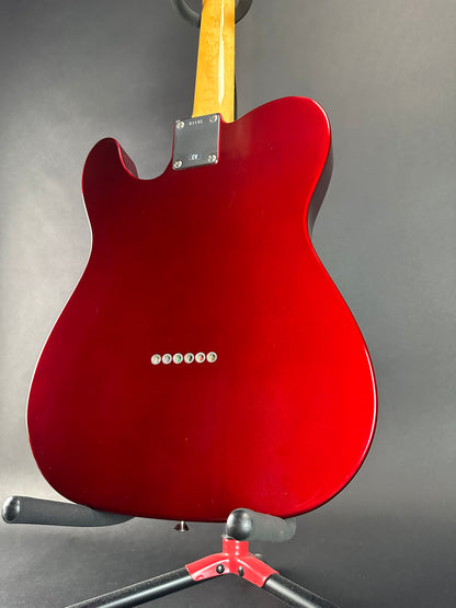 Back angle of Used 2000 Fender Custom Shop 63 Telecaster NOS Candy Apple Red.