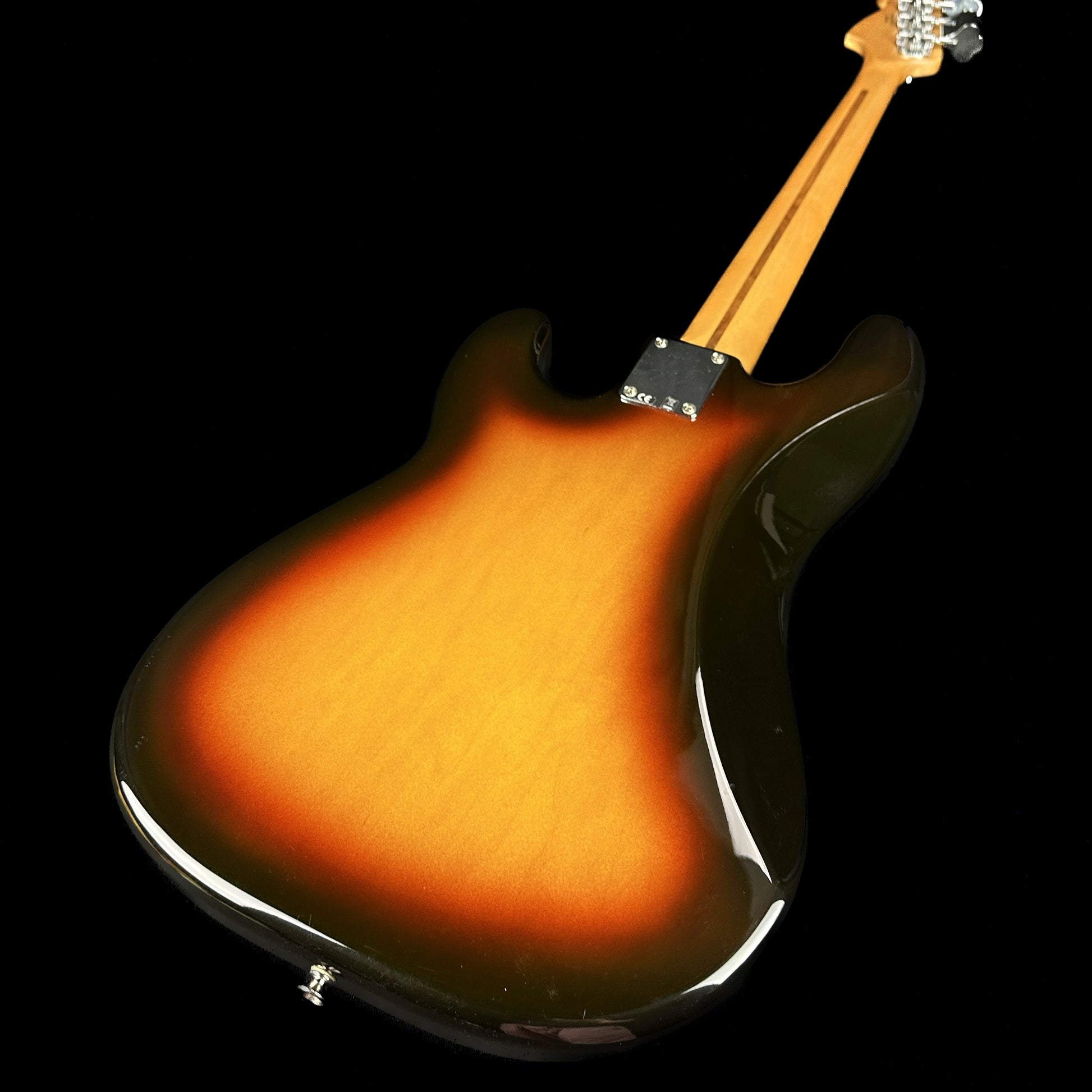 Back angle of Used 2009 Fender Standard Precision Bass Brown Sunburst.