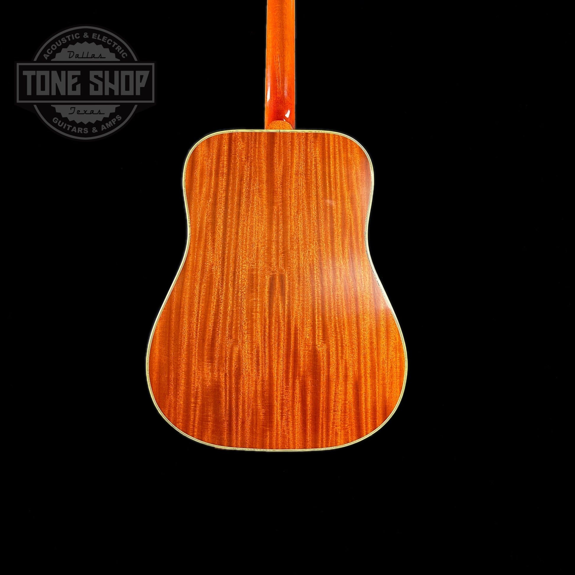Back of body of Gibson Acoustic 1960 Hummingbird Murphy Lab Light Aged Heritage Cherry Sunburst.