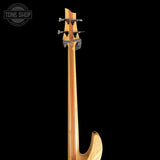 Back of neck and headstock of Used 2020 Schecter SLS Elite 4 Black Fade Burst Bass TSS7643.