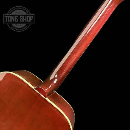 Back of neck of Gibson Custom Shop M2M Hummingbird Original Wine Red.