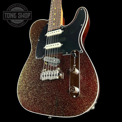 Front angle of Reverend PA2S Pete Anderson Eastsider S Gloss Root Beer Sparkle Tone Shop Exclusive RW.