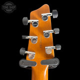 Back of headstock of Used Godin A6 Ultra Sunburst.