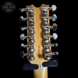 Back of headstock of Used 2007 Dean Boca Electric 12-String Black.