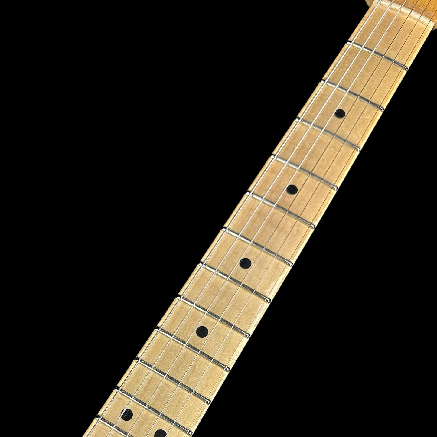 Fretboard of Fender Custom Shop Limited Edition 1968 Stratocaster Relic Aged Black.