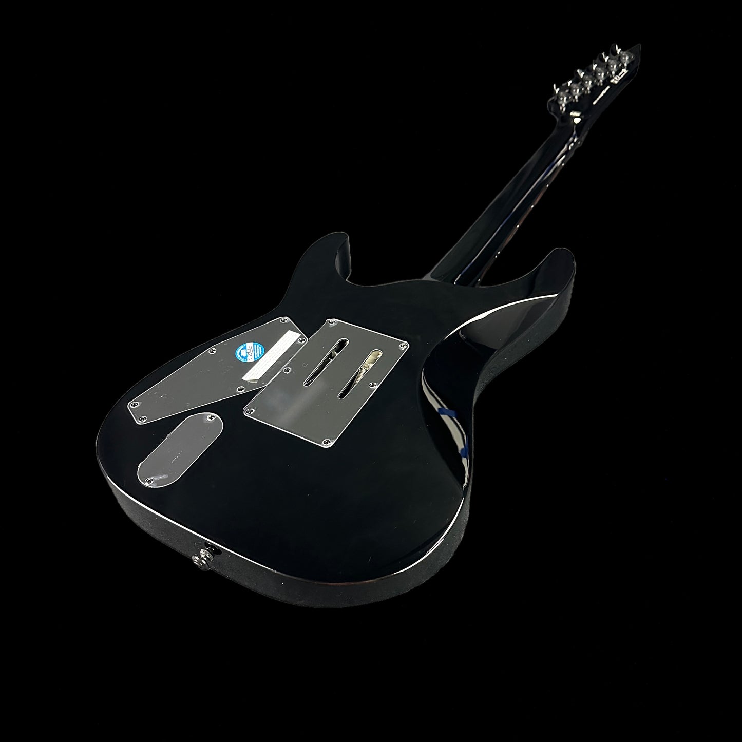 Back angle of Used ESP LTD KH-202 Kirk Hammett Black.