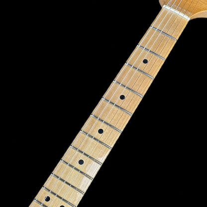 Fretboard of Fender Custom Shop Limited Edition '69 Strat Journeyman Relic Aged Black.