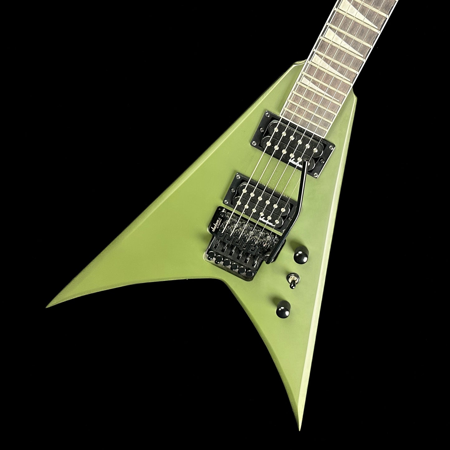 Front of body of Used Jackson JS32 King V Army Drab.