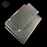 Bottom of Used Cornerstone Music Gear Nero Fuzz Pedal on box.