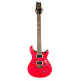 Red electric guitar on a white background