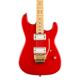 Front of Charvel American NeoClassic San Dimas SD1 HH FR Maple Ferrari Red.