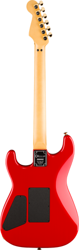 Back of Charvel American NeoClassic San Dimas SD1 HH FR Maple Ferrari Red.