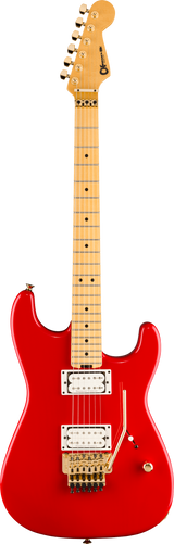 Full frontal of Charvel American NeoClassic San Dimas SD1 HH FR Maple Ferrari Red.