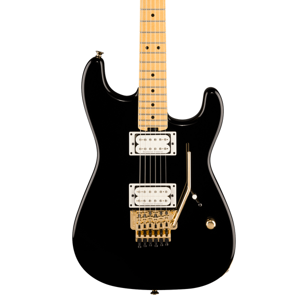 Front of Charvel American NeoClassic San Dimas SD1 HH FR Maple Gloss Black.