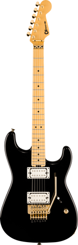 Full frontal of Charvel American NeoClassic San Dimas SD1 HH FR Maple Gloss Black.