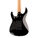 Back of body of Charvel Pro-Mod Plus Dinky DK24 HSS 2PT EB QM Ebony Amber Tiger Eye.
