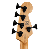 Back of headstock of Charvel Sleep Token III Signature Pro-Mod San Dimas Bass V Caramelized Maple Black.