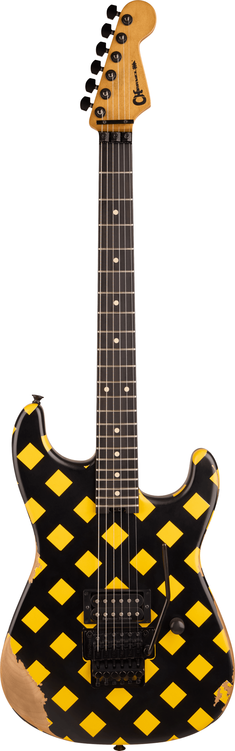 Full frontal of Charvel Super Stock SD1 H FR Diamond Life.