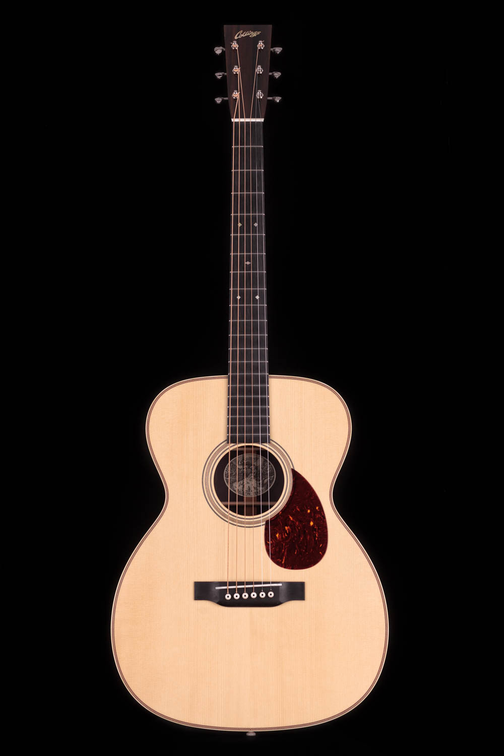 Full view of a Collings OM2 Guitar in Natural finish.