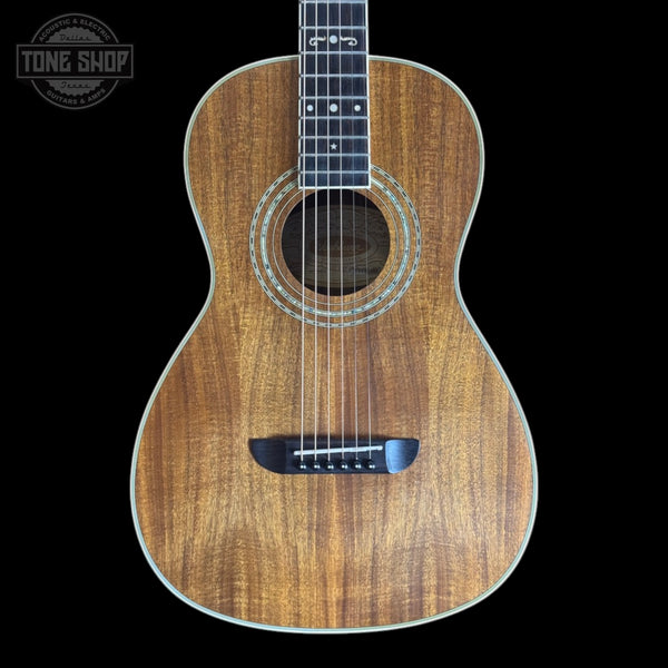 Front of Used Washburn WP55NS-D Koa Parlor Guitar TSS7077.