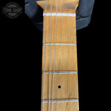 Neck of Used 1999 Ernie Ball Music Man Axis Super Sport HH Hardtail Trans Gold.